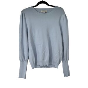 Jack+Avery Light Blue Puckered Sleeve Knit Top
